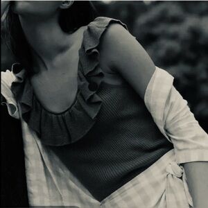 Madewell Wakeford Ruffle Sweater Tank Top